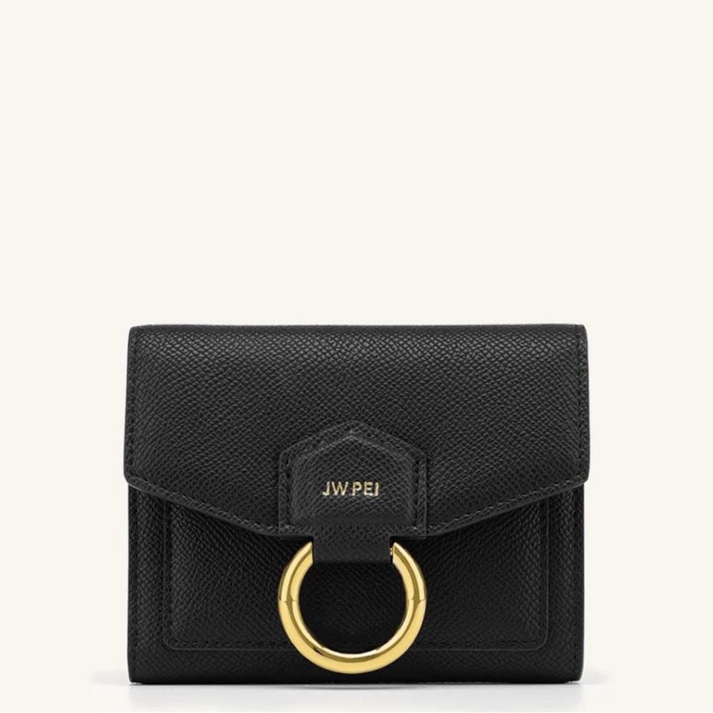 Stella Wallet - Black Grained Vegan
Leather